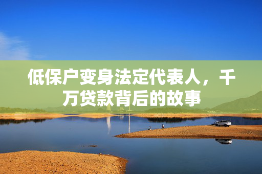 低保户变身法定代表人，千万贷款背后的故事